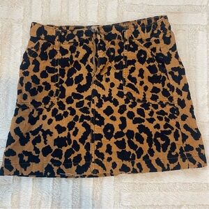 Wonder Nation Kids Leopard Corduroy Skirt Size L (10-12)